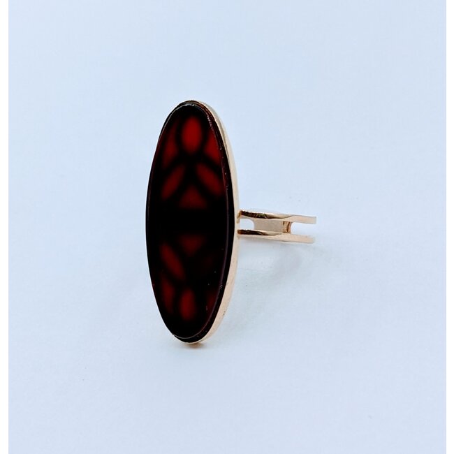 Ring 29x12mm Chalcedony 18ky Sz8 223060054