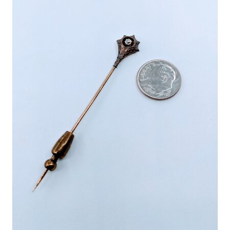 Pin Antique .06ct Old European Cut Diamond 14ky 75x11mm 223060040
