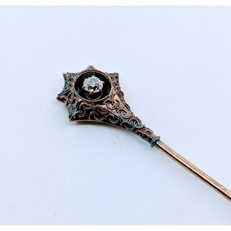 Pin Antique .06ct Old European Cut Diamond 14ky 75x11mm 223060040
