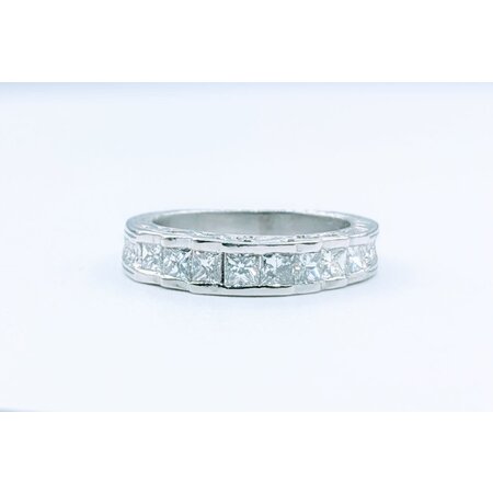Ring Wedding Band .75ctw Princess Diamonds 950pt Sz6.5 123050095