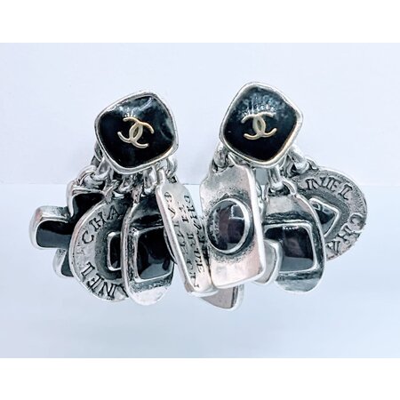 Earrings Chanel CC Enamel Studs W/Dangle Jackets 925 223050015