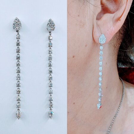 Earrings 2.90ctw Diamonds 14kw 123060038