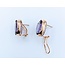 Earrings 16x12mm Oval Amethyst 14ky 19x15mm 223070063
