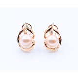  Earrings .06ctw Round Diamonds 9.5mm South Sea Pearls 14ky 21.5x15mm 223070065