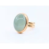  Ring Stephani Briggs 20x15mm Oval Cabochon Aquamarine 18ky Sz6 223070007