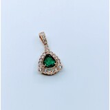  Pendant Drop .30ctw Diamonds .61ct Emerald 14ky .9x.45" 123060200