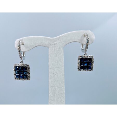 Earrings Dangle .95ctw Diamonds 2.05ctw Sapphire 14kw 1x.4" 123060170