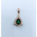  Pendant Drop .30ctw Diamonds .50ct Emerald 14ky .6x.35" 123060164