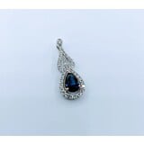  Pendant .30ctw Diamonds .90ctw Sapphire 14kw 1x.4" 123060209