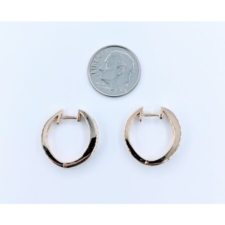 Earrings Hoops 1.0ctw Round Diamonds 14ky 20x3.5mm 223070109