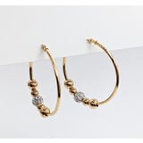  Earrings Hoop Crystal Ball 10ky 1.25" 123070003