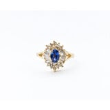  Ring .50ctw Round/Baguette Diamonds .70ct Sapphire 14ky Sz6 223070011