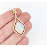  Pendant .11ctw Diamonds 3.4ct Opal 14ky 1.4x.6" 123060198