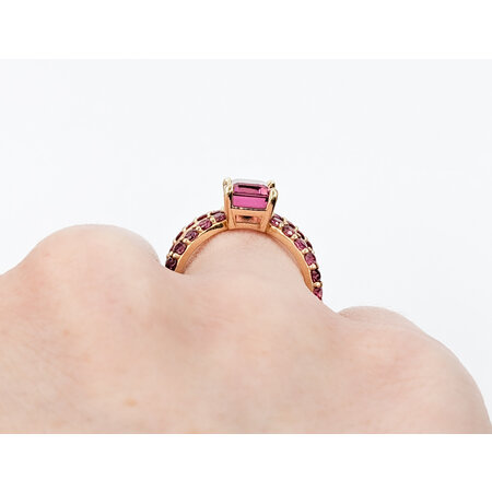 Ring 2.28ct Pink Tourmaline 1.05ctw Rubies 14ky Sz6 223030042