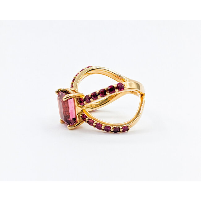 Ring 2.28ct Pink Tourmaline 1.05ctw Rubies 14ky Sz6 223030042