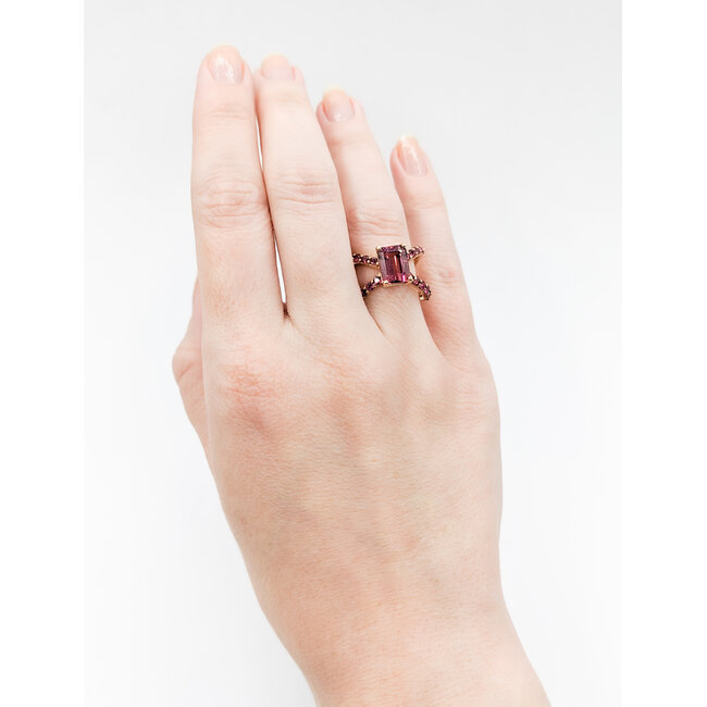 Ring 2.28ct Pink Tourmaline 1.05ctw Rubies 14ky Sz6 223030042