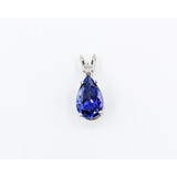  Pendant .10ctw Round Diamond 3.61ct Tanzanite Platinum 21.5x9mm 123080055