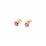  Earrings Studs .56ctw Round Pink Tourmaline 14ky 4mm 123080035