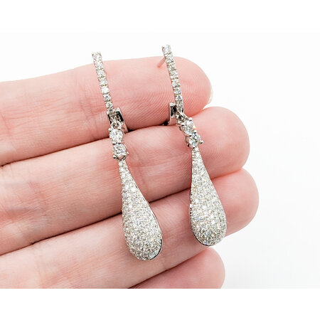 Earrings Dangle 1.23ctw Diamonds 14kw 1.5x.3" 123060085