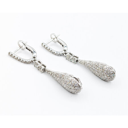 Earrings Dangle 1.23ctw Diamonds 14kw 1.5x.3" 123060085