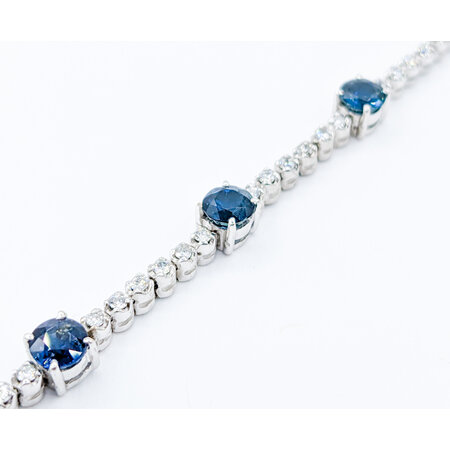 Bracelet .27ctw Round Diamonds (9)4mm Sapphires 14kw 6.5" 223010025