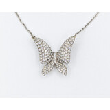  Necklace Butterfly 1.65ctw Round Diamonds 14kw 223080011