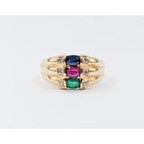  Ring LeVian .10ctw Diamonds 1.00ctw Sapphire, Ruby, Emerald 14ky Sz9.75 122120135