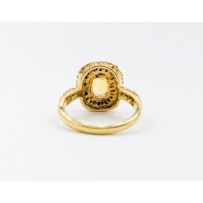 Ring .98ctw Round Diamonds 1.45ct Yellow Sapphire 18ky Sz7 223030023