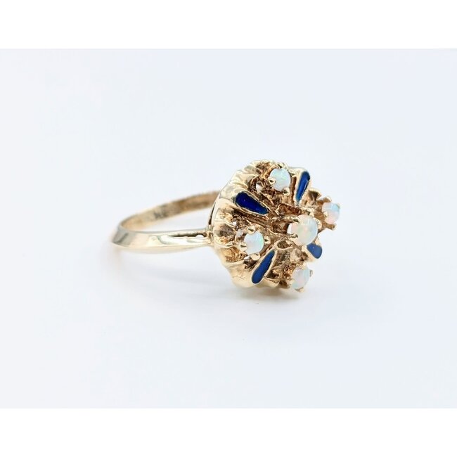 Ring Vintage Enamel Opal 14ky Sz6.5 222110112