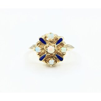 Ring Vintage Enamel Opal 14ky Sz6.5 222110112