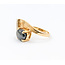 Ring .10ctw Round Diamonds 10x7mm Sapphire 14ky Sz5 223080006