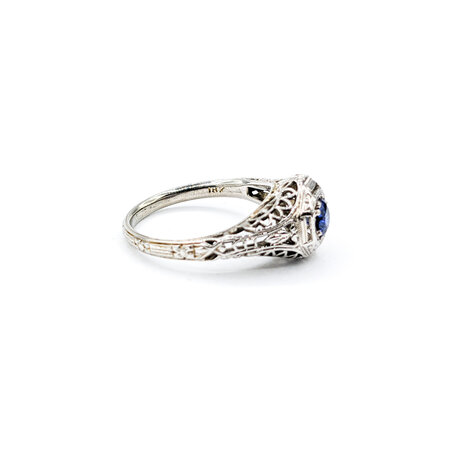 Ring Antique .36ct Sapphire 18kw Sz5 123060151