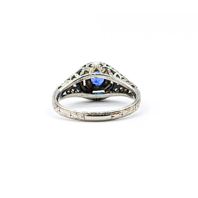 Ring Antique .36ct Sapphire 18kw Sz5 123060151