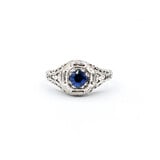  Ring Antique .36ct Sapphire 18kw Sz5 123060151
