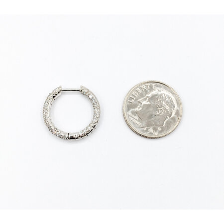Earring Single Hoop .50ctw Round Diamonds 14kw 17.5x2.5mm 223070135