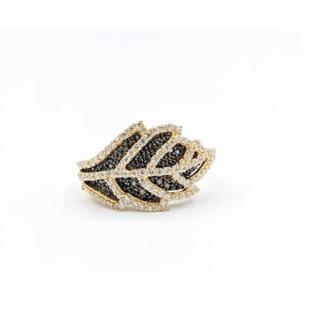 Ring Leaf 1.0ctw Round Diamonds 14ky Sz8 223070144