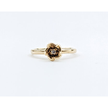 Ring Flower .01ct Round Diamond 10ky Sz3 223080047