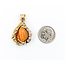 Pendant 3.0ct Freeform Opal CZ's 14ky 36x22mm 223080049