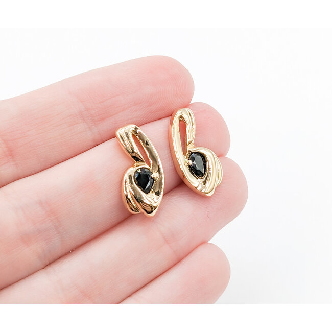 Earrings 5x4mm(.45ct) Pear Sapphire 14ky 19x9mm 223080060