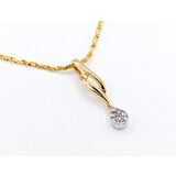  Pendant W/Chain .15ctw Round Diamonds 14ky 16" 223080043