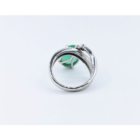 Ring .24ctw Diamonds 4.28ct Jade 18kw Sz6.5 122120401