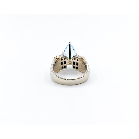 Ring .50ctw Princess Diamonds 12.3x8.3mm(3.75ct) Topaz 14ktt Sz7.5 223080067