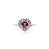  Ring Heart .47ctw Diamonds .52ct Ruby 14kw Sz7 123060115