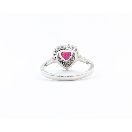 Ring Heart .47ctw Diamonds .52ct Ruby 14kw Sz7 123060115