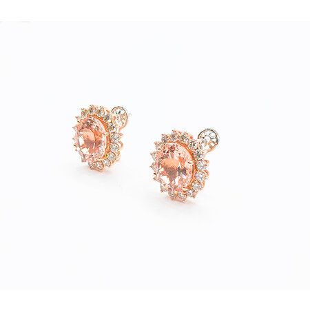 Earrings 1.86ctw Diamonds 8.82ctw Morganite 14kr 17.7x15.7mm 121090332