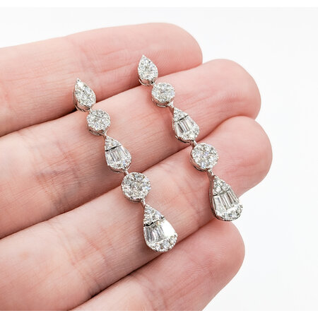 Earrings 1.25ctw Diamonds 14kw 1.25" 123060036