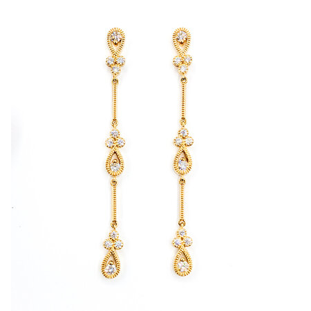 Earrings .75ctw Diamonds 14ky 123060043