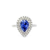  Ring .50ctw Round Diamonds 2.0ct Sapphire 18kw Sz6.5 222100044