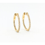  Earrings Hoop 1.00ctw Diamonds 14ky .9" 123060094