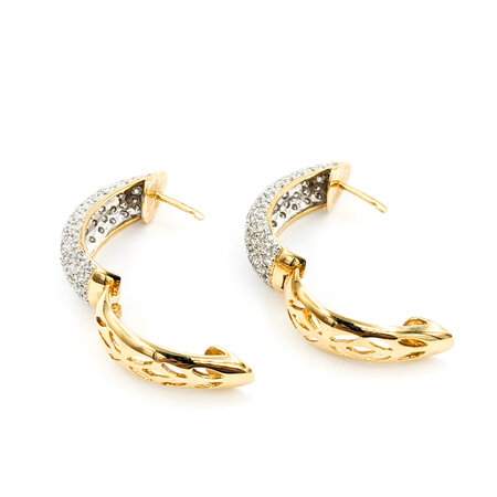 Earrings Pave 2.00ctw Diamonds .9x.3" 14k 123020101